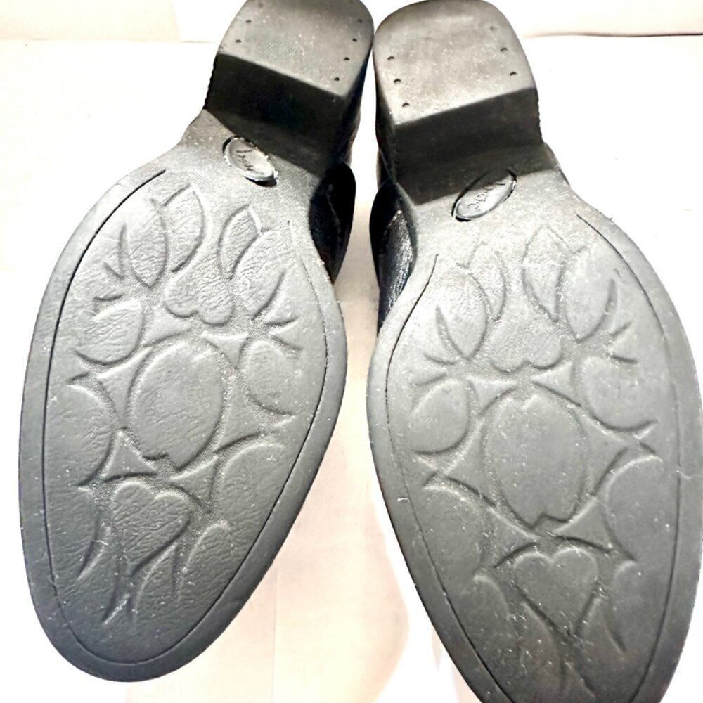 WOMENS BORN BLACK LEATHER SLIP ON CLOGS SHOES SZ US 7.5 - Picture 6 of 8